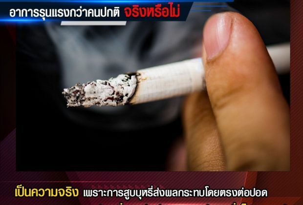 คนสูบบุหรี่ หากติด โควิด-19 เสี่ยงตายสูง