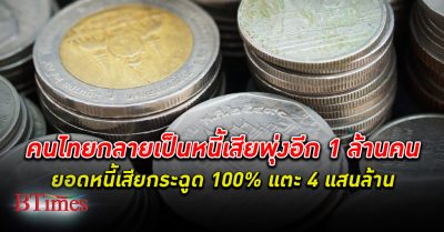 คนไทย ตกหลุม หนี้เสีย กระฉูดอีก 1 ล้านคน ยอดหนี้เสียคนไทยพุ่งอีก 100%