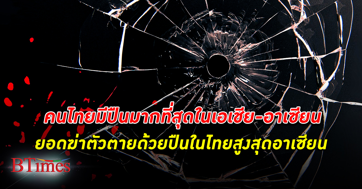 คนไทย มี ปืน มากที่สุดในเอเชียและอาเซียน ยอดฆ่าตัวตายด้วยปืนในไทยพุ่งอันดับ 1 ในอาเซียน