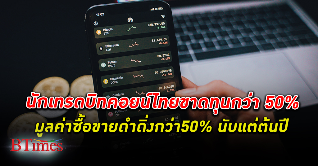 นักเทรด บิทคอยน์ ในไทยส่วนใหญ่ขาดทุนกว่า 50% มูลค่าเทรดในไทยดำดิ่งกว่า 50%