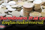เงินบาท เปิดที่ 37.45 บาทต่อดอลลาร์ แข็งค่าจากวานนี้ จับตาตัวเลขเงินเฟ้อไทย