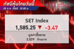 เปิดตลาดย่อตัว! เปิดตลาด หุ้นไทย วันนี้ย่อตัวลง 3.47 จุด ที่ 1,585.25 จุด