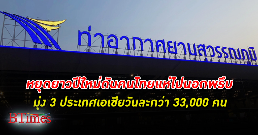 คนไทย แห่ เที่ยวนอก เที่ยวต่างประเทศ พุ่งวันละกว่า 33,000 คนในช่วงหยุด ปีใหม่ หวั่นฉุดยอดเที่ยวในไทย