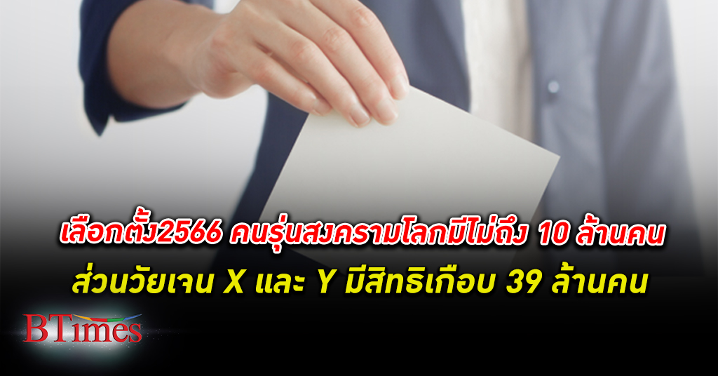 เสียงใหญ่สุด! มหาดไทย เผย เลือกตั้ง 14 นี้ คนรุ่นเจน X และ Y มีสิทธิเกือบ 39 ล้านคน