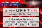 SET Index หุ้นไทย ปิดลบ 1.54 จุด ดัชนีแกว่งไซด์เวย์ จากความไม่แน่นอนในการจัดตั้งรัฐบาลใหม่