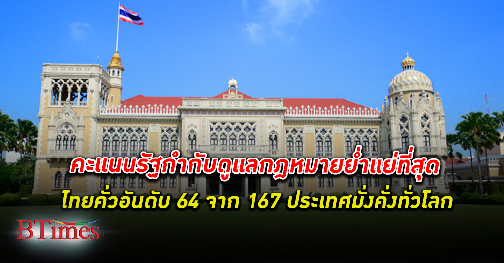 ต่างชาติจัด รัฐบาลไทย แย่ด้านกำกับดูแลกฎหมาย ดัชนี ความมั่งคั่ง ไทยรั้งอันดับกว่า 60 โลก