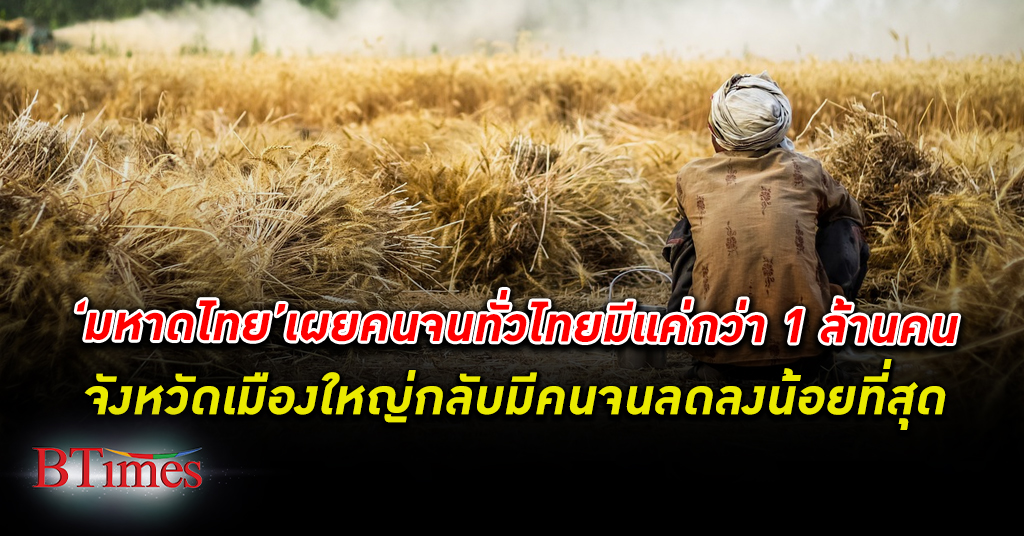 จนลดลง! คนจน ทั่วไทยมีแค่กว่า 1 ล้านคน จังหวัดเศรษฐกิจใหญ่กลับมีคนจนลดลงน้อยที่สุด