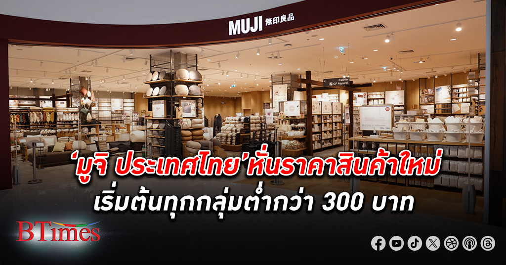มูจิ หั่นราคาสินค้าเริ่มต้นทุกกลุ่มต่ำกว่า 300 บาท ตอบโจทย์ลูกค้าคนไทยต้องการเซฟเงิน