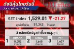 ตลาด หุ้นไทย SET Index ปิดดิ่งแรงกว่า 21.27 จุด ไร้ปัจจัยหนุน การเมืองผันผวน ตั้งรัฐบาลยืดเยื้อ