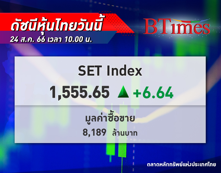 ตลาด หุ้นไทย เปิดตลาดวันนี้ขึ้น 6.64 จุด ตลาดคาดหวังเฟดจะหยุดขึ้นดอกเบี้ย