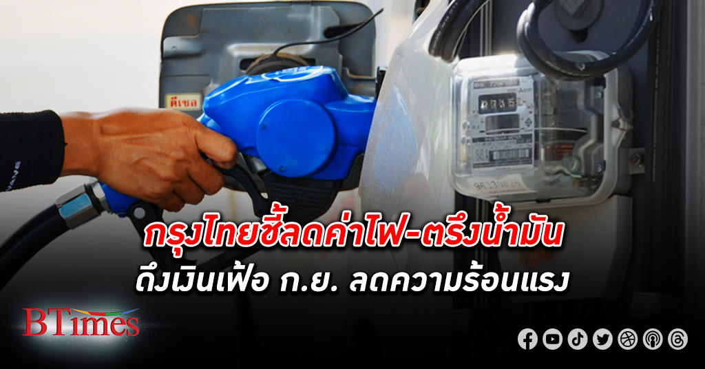 กรุงไทย ประเมิน เงินเฟ้อ ทั้งปีอยู่ที่ 1.5% เดือนก.ย. ชะลอลงที่ 0.30% อานิสงส์ลดค่าไฟฟ้า