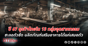 เปิด 13 กลุ่มอุตสาหกรรม ใน ไทย ส่อแววชะลอตัว 22 กลุ่มอุตสาหกรรมมีแววขยายตัวต่อไปในปี 67