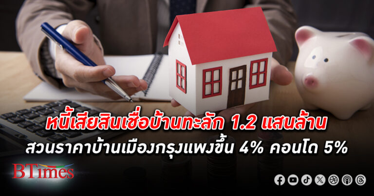 ค่าครองชีพพุ่ง คนซื้อบ้านต่ำ 3 ล้านเริ่มผ่อนไม่ไหว หนี้เสีย สินเชื่อบ้าน ทะลัก 1.2 แสนล้าน