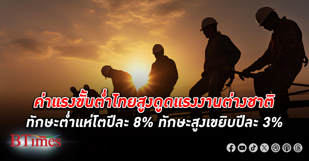 ไม่ถึง 30 ปีหน้า คนไทยวัยทำงานในประเทศหายเหลือครึ่ง แรงงาน ต่างชาติทักษะต่ำแห่เข้าไทยโตปีละ 8%