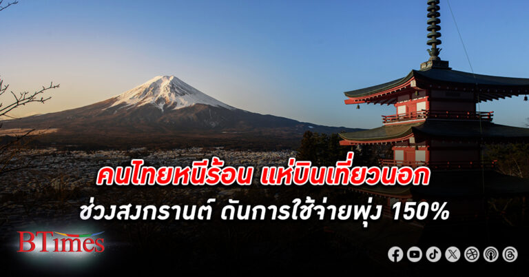 คนไทยเที่ยวนอก ช่วงสงกรานต์ การใช้จ่ายพุ่ง 150% ‘ญี่ปุ่น-จีน’ ครองแชมป์จุดหมายปลายทางยอดฮิต