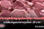 ราคาหมู ในไทยถูกสุดในอาเซียน-จีนตอนใต้ สวนทางแห่ปิดเขียงหมูในตลาดสดลงเท่าตัว