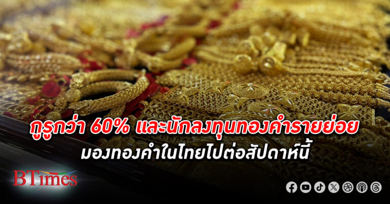 ส่องทองคำ! กูรูกว่า 60% และนักลงทุน ทองคำ รายย่อยมองทองคำในไทยไปต่อสัปดาห์นี้