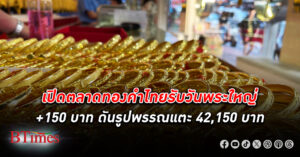 เปิดตลาด ทองคำ ไทยดันรูปพรรณขาดอีก 50 บาท จะเสมอราคาสูงเป็นประวัติศาสตร์เดิม