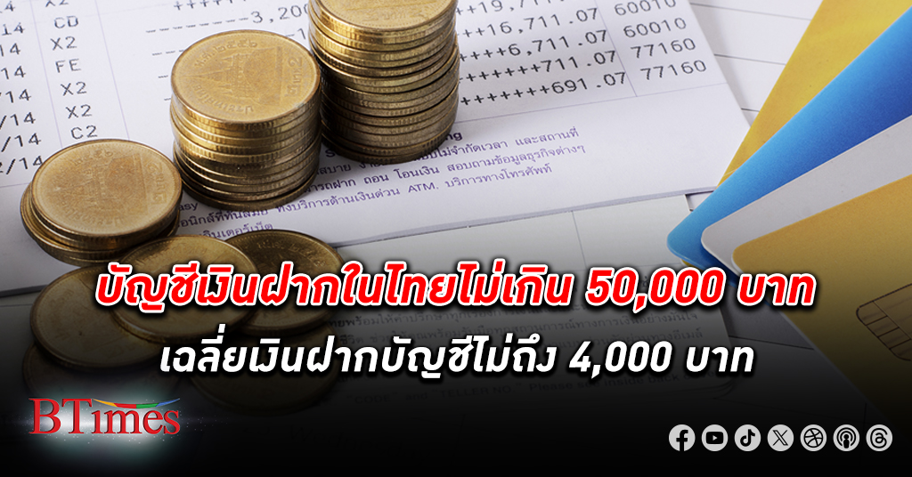 ขุมทรัพย์ บัญชีเงินฝาก ในธนาคารของไทยมีกว่า 16 ล้านล้านบาท เป็น 89% ของจีดีพีประเทศไทย