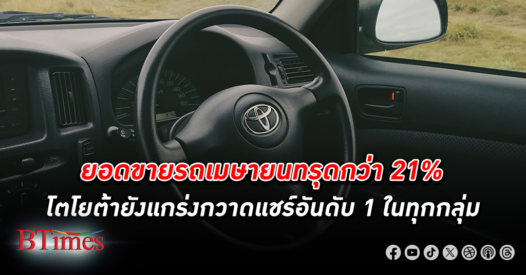 โตโยต้า ชี้ ยอดขายรถ ในไทยเมษายนทรุดกว่า 21% โตโยต้ายังแกร่งกวาดแชร์อันดับ 1 ในทุกกลุ่ม