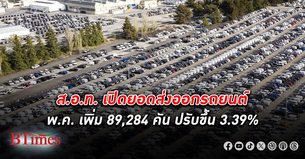 ส.อ.ท. เปิดยอด ส่งออกรถยนต์ พ.ค. เพิ่มอยู่ที่ 89,284 คัน ปรับขึ้น 3.39% แต่รวมช่วง 5 เดือนลด 2.28%