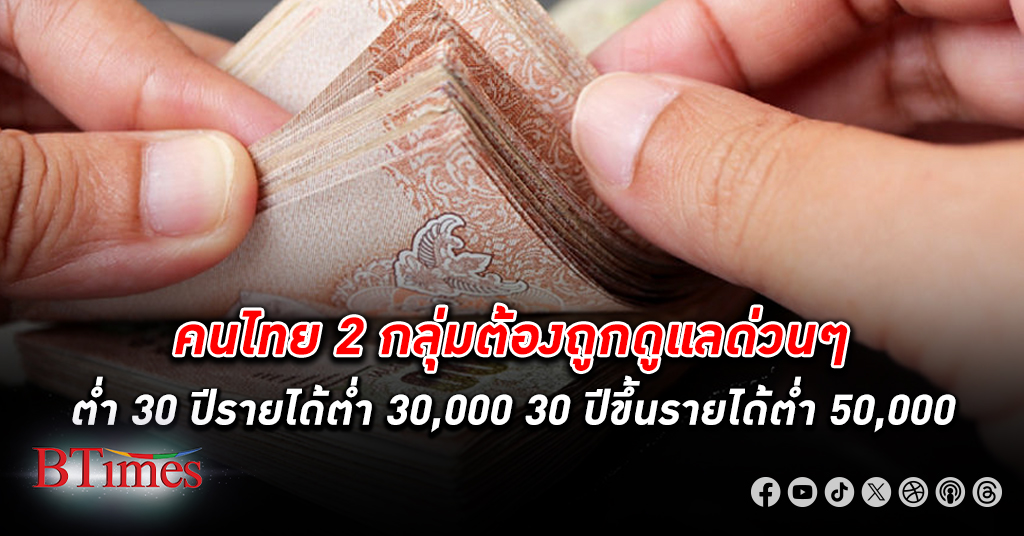 รัฐต้องรีบช่วยเหลือ เงินออม กลุ่มคนไทยอายุ 30 มี รายได้ ไม่เกินครึ่งแสน คนไทยอายุน้อยอยากลงทุน
