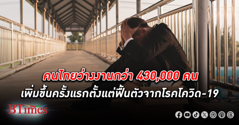 เริ่มตกงาน! คนไทย ว่างงาน กว่า 430,000 คน เพิ่มขึ้นครั้งแรกตั้งแต่ฟื้นตัวจากโรคโควิด-19