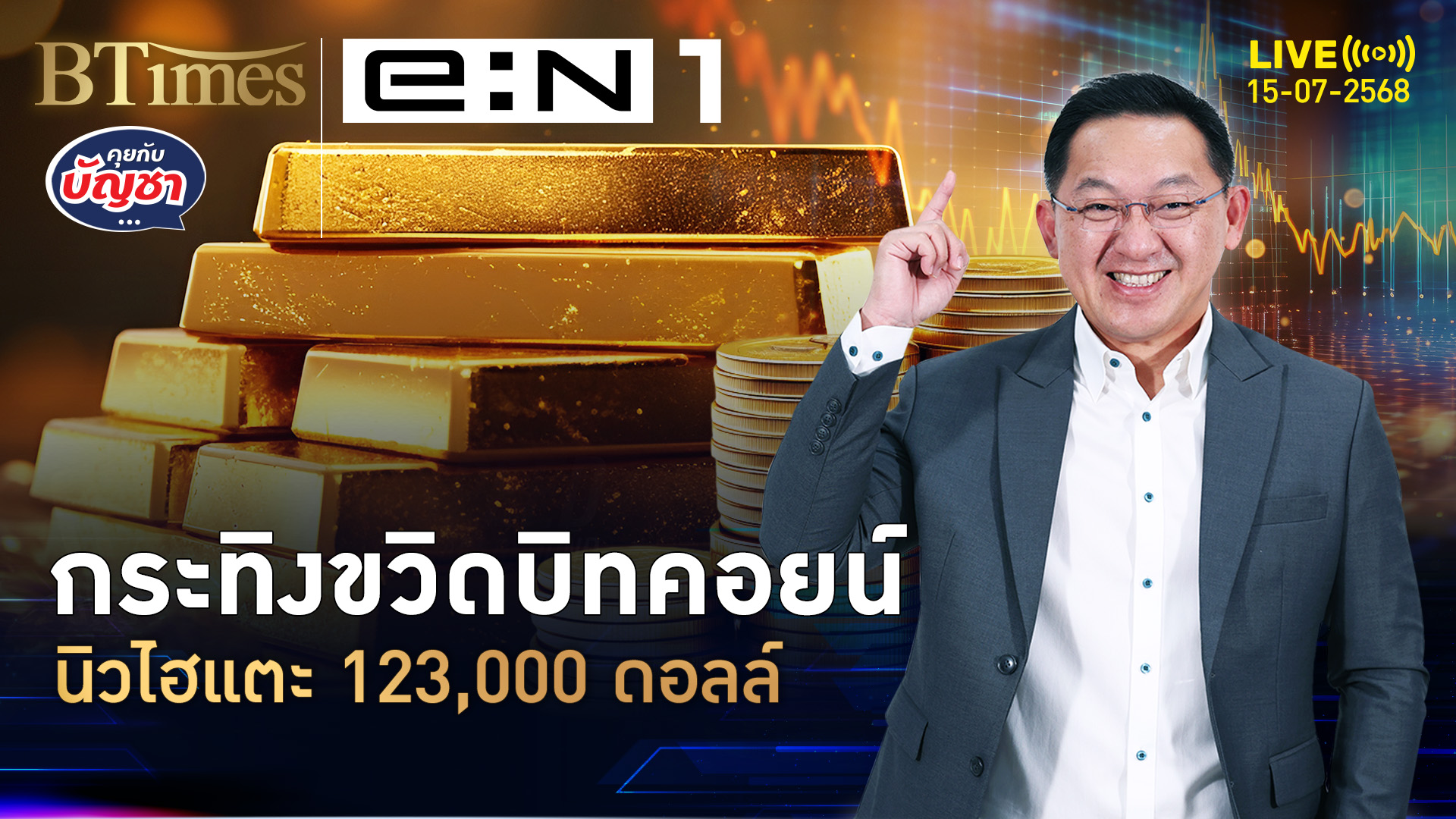 บิทคอยน์คึกคักจัด ทุบนิวไฮ 3 ครั้ง ดันแตะ 123,000 ดอลล์ | คุยกับบัญชา | 15 ก.ค. 68