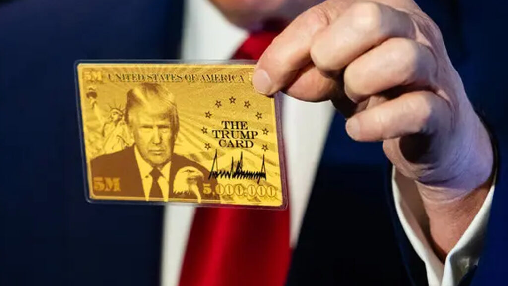 เปิดตัว บัตรทอง ทรัมป์ เป็นทางการจ่ายคนละ 32 ล้านบาท เร่งรัดให้วีซ่า อาศัยอยู่ในอเมริกานานกว่าปกติ จ่อเปิดตัวบัตรแพลตินัมทรัมป์ จ่ายคนละ 160 ล้านบาท